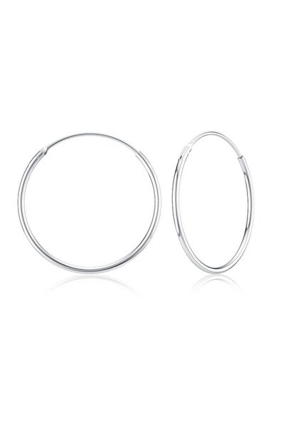 Erer Gümüş Gümüş 20 Mm Ince Taşsız Halka Küpe