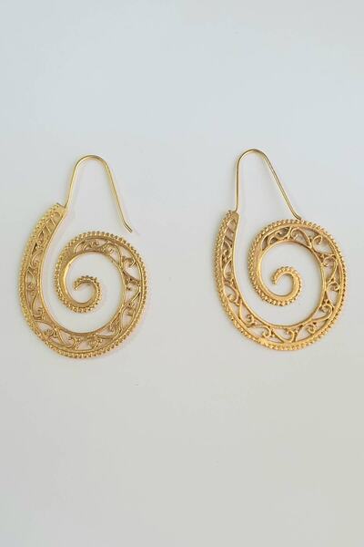 EDWOL Gold Patterned Earrings