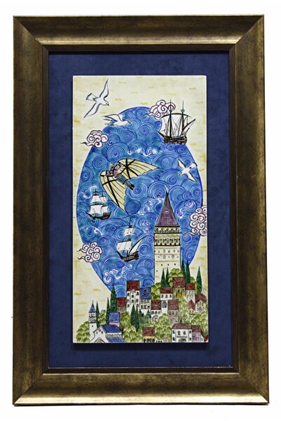 OTANTİK ÇİNİ Hazanfer Çelebi Galata Minyatürü Çini Tablo