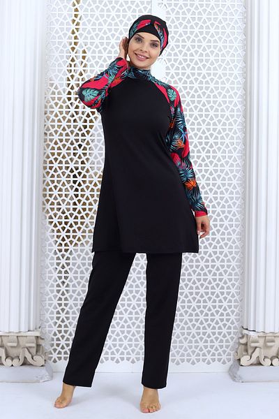 Aykum Mayo Μαγιό με μακρυμάνικο σχέδιο Hijab (με παντελόνι)