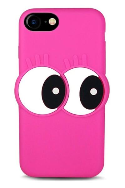 Joyroom Apple Iphone Se 2020 Silikon Kılıf 3d Renkli Silikon Arka Kapak Pembe