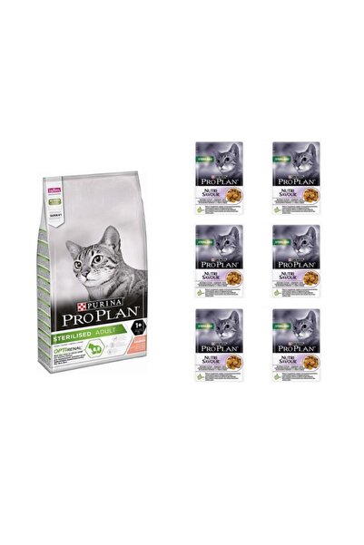 Pro Plan Pro Plan Somonlu Kısırlaştırılmış Kedi Maması (1,5 Kg.) + 6 Adet Nut...