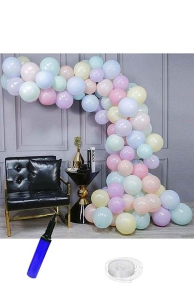 kidspartim Birthday Macaron Balloon Chain 63 Pieces