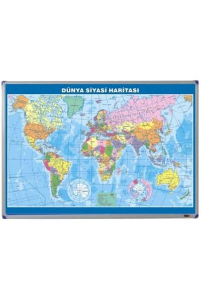 Panda Pan404 70 X 100 World Political Map with Metal Frame
