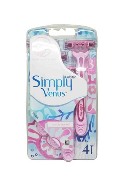 Gillette Venus Simply Venus 3 Disposable Women's Shaving Blade Set of 4