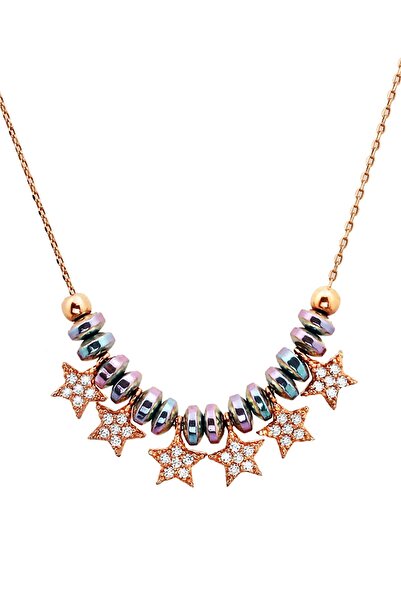 Argentum Concept Yıldız Motifli Gümüş Tasarım Taş Kolye