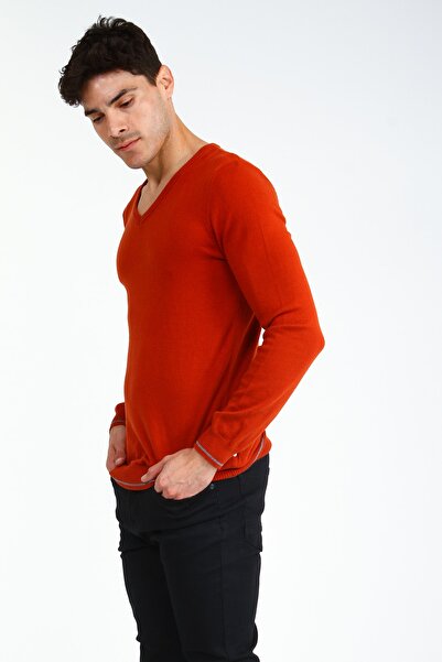 Collezione Men's Brick Regular Knitwear Sweater