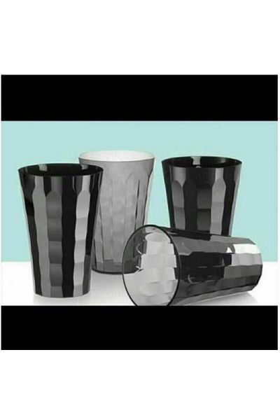 Tupperware Diamond Glass Set of 4 Black