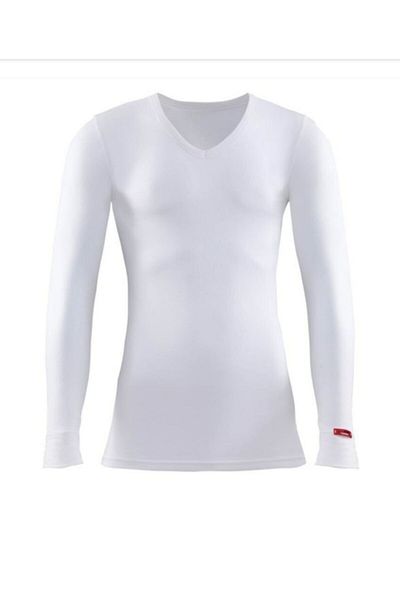 Blackspade Black Spade 1257 2ου επιπέδου μακρυμάνικο V-λαιμόκοψη Unisex θερμικό εσώρουχο λευκό
