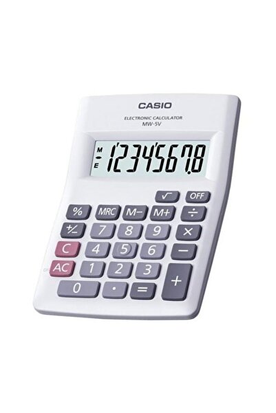 Casio 8 Hane Beyaz Masa Üstü Hesap Makinesi Mw-5V-We