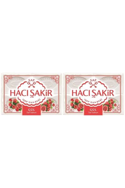 Hacı Şakir صابون استحمام روز ساف 600 جرام 2 قطعة