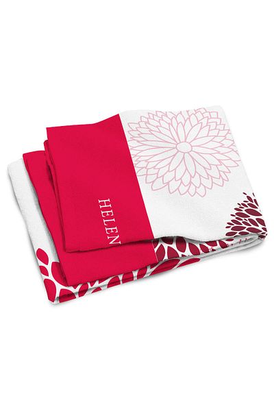 Helen George Valencia - Red White Oversize Beach Towel HGTW0001364