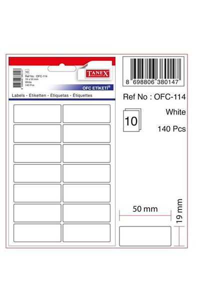 Tanex Αυτοκόλλητο γραφείου σε τσάντα 19x50 mm Λευκό αυτοκόλλητο γραφείου 10 φύλλα (ΣΥΣΚΕΥΑΣΙΑ 10 ΤΩΝ)