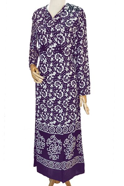 Reis Women's Purple White Viscose Casual Dress