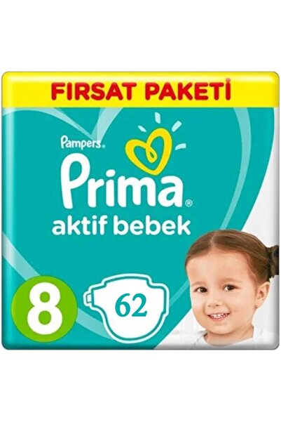 Prima 62 Adet Bebek Bezi 8 Beden 17+kg