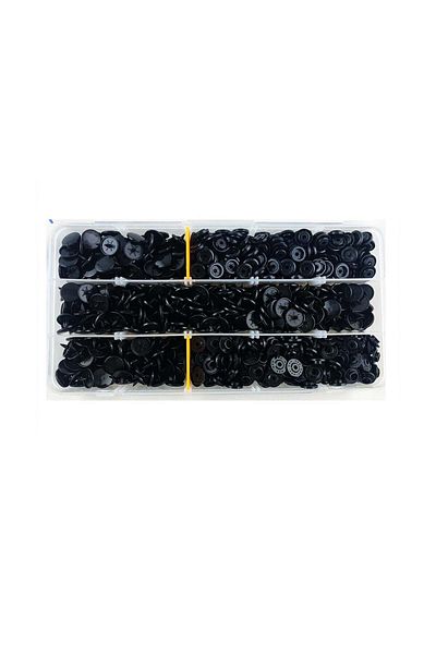 İşkur Makina Plastic Black Snap Button 200 Set 12.5mm