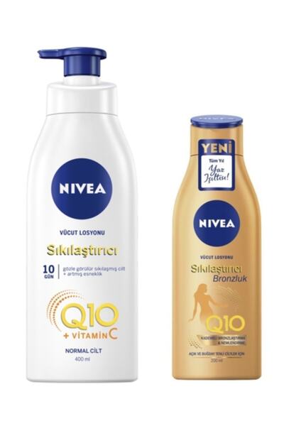 NIVEA Nbody Q10 400ml Tan Firming Lotion Pump - 200ml Body Lotion