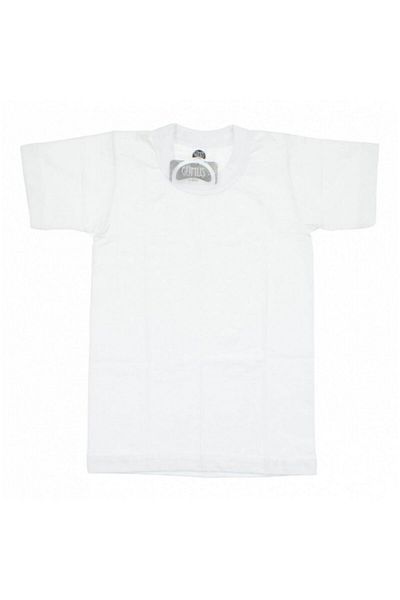 GÜMÜŞ Tricou pentru băiat, alb, din bumbac pieptănat, cu decolteu rotund