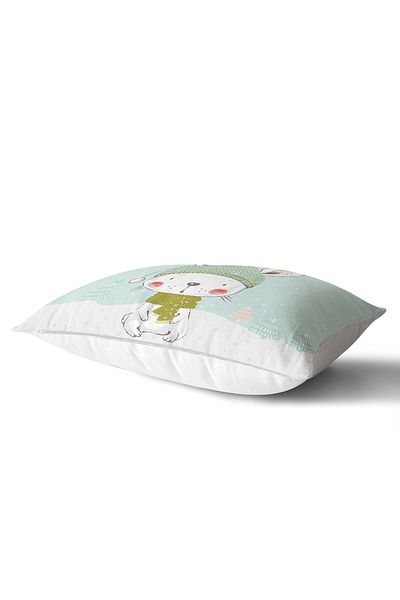 Realhomes Față de pernă dreptunghiulară imprimată digital Winter Rabbit