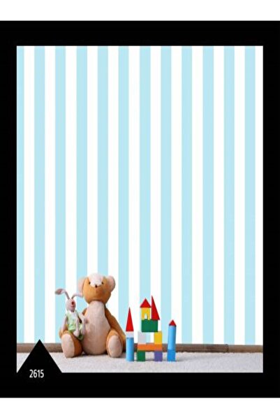 Genel Markalar Natural Collection 5m2 2615 Duvar Kağıdı,mavi Şerit Wall 212