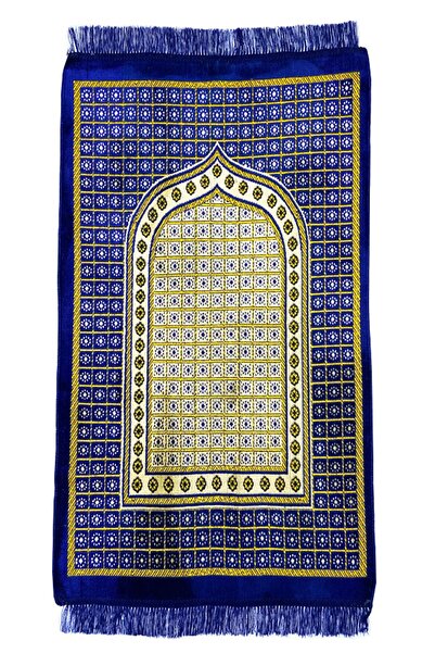 ZemzemHac Kadife Şipinger Puanlı Seccade Lacivert