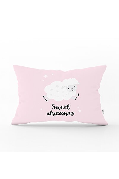 Realhomes غطاء وسادة مستطيل لغرفة الأطفال بتصميم خروف لطيف على خلفية زرقاء