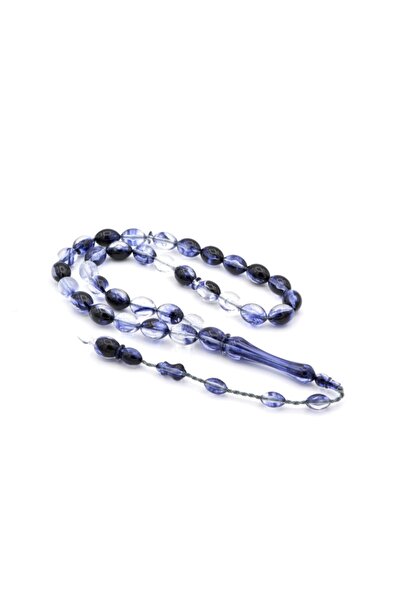 Murty99 Mărgele de rugăciune din sticlă de avion, albastru bleumarin, tăiate ...