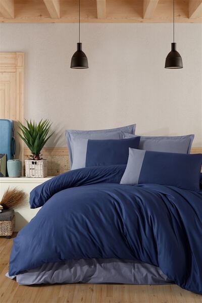 Clasy Butik Serisi Çift Kişilik Nevresim Takımı Pure V3 Lacivert