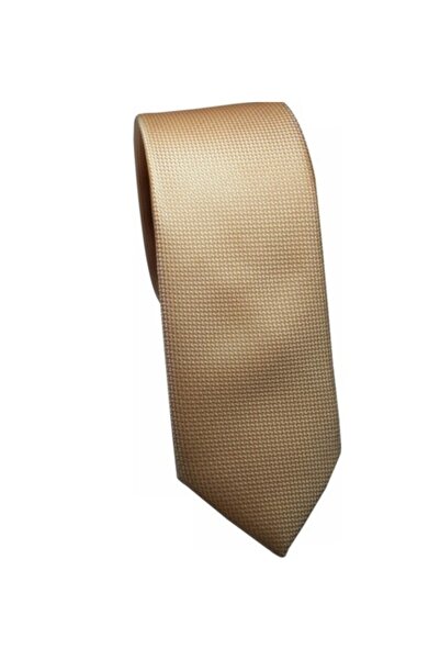 Tempee Erkek Bej Ince Mendilli Kravat