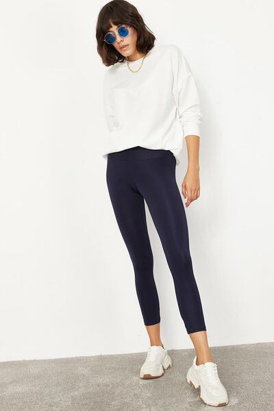 Bianco Lucci Women's Navy Blue Long Belted Shiny Disco Tights 2253399