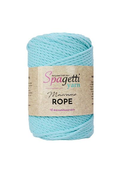 Spagettiyarn 3mm 500g Μέντα 2 Περιστρεφόμενο Σχοινί Μακραμέ