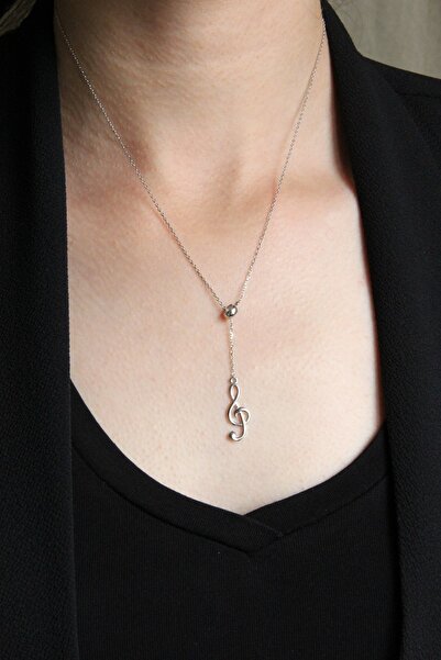 Argentum Concept 925 Ayar Gümüş Sallantılı Sol Anahtarı Kolye