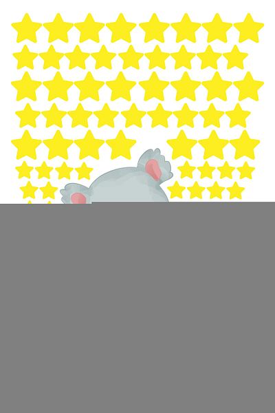 Tilki Dünyası Yellow Moon and Stars Decorative Sticker