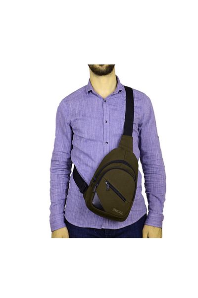 Strong Bag Unisex Χακί Σακίδιο Πλάτης και Τσάντα στήθους