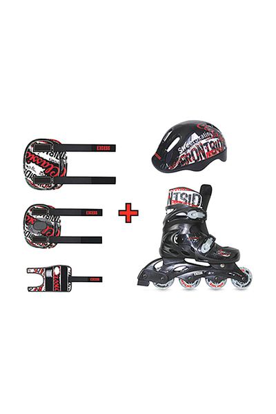 Excess 1Exoysetp Black Skate Set - Freeride/Street Brake, Children's Single Row 4