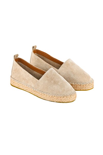 Moosefield Bej pentru femei piele naturală Handmade High espadrile