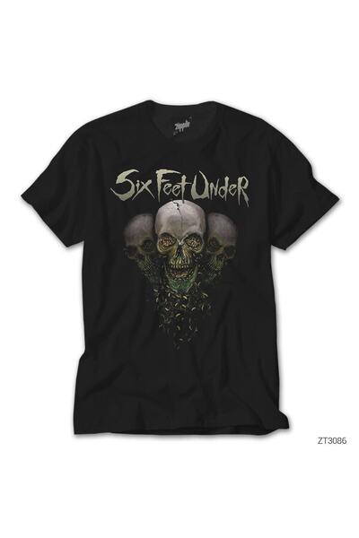Z zepplin Tricou negru Six Feet Under Skulls