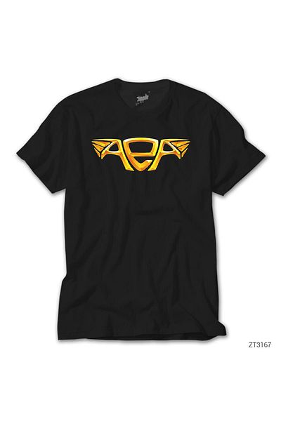 Z zepplin Άνδρας με χρυσό φόρεμα Aea μαύρο T-shirt