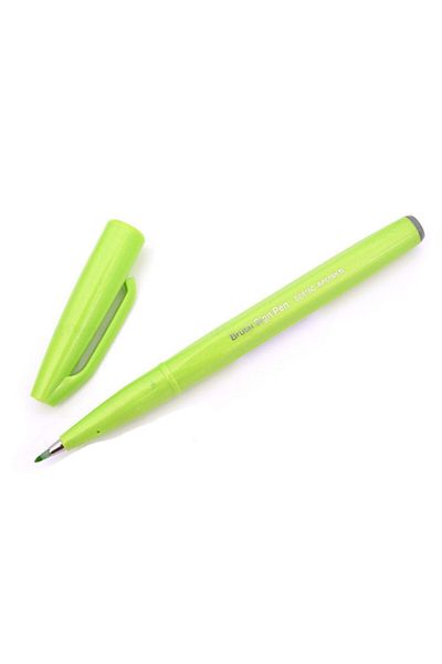 Pentel Fude Touch Sign Brush Pen Brush Tip Drawing Pen Light Green