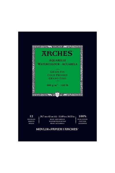 Arches Suluboya Defteri Blok Soğuk Baskı - Orta Doku 300 gr. 29x42 Cm. 12 Yaprak