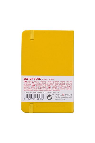 Talens Sketchbook Hard Cover Sketch Drawing Book 9x14 Cm.A6 140 Gr 80 Yp Pastel Yellow