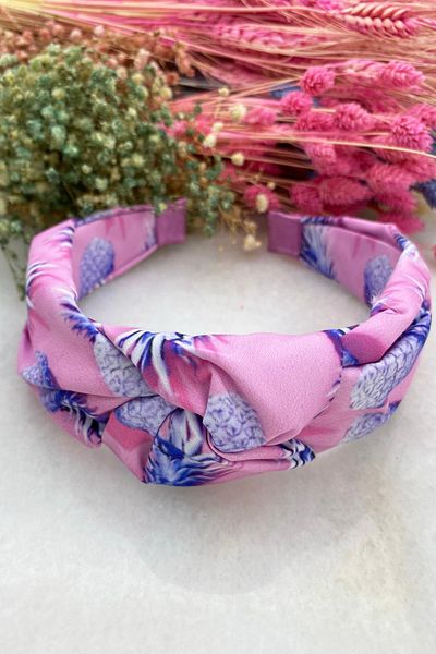 BAHELS Women's Pink Pineapple Themed Knotted Crown Hair Band