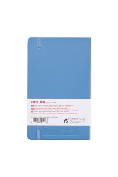 Talens Sketchbook Hard Cover Sketch Drawing Notebook 13x21 CmA5 140 Gr 80 Yp Pastel Blue
