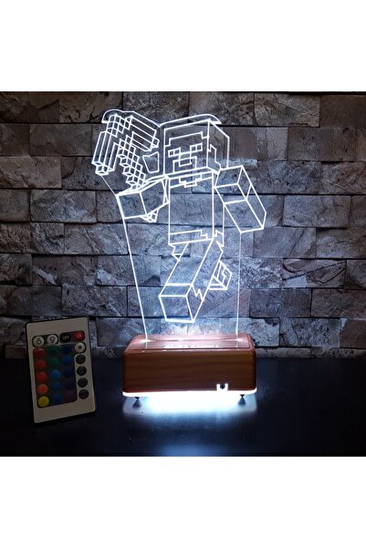 Vipyol Minecraft 3d Led Lamba Doğumgünü Hediyesi Gece Lambası 16 Renkli
