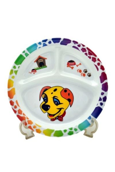 ggs Baby Food Plate Dog Form Set of 5 Melamine Square