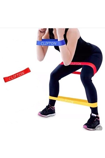 Clifton Kırmızı Aerobik Pilates Plates Yoga Fitness Squat Çalışma Lastiği