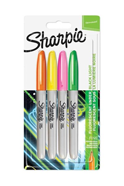 Sharpie Neon Renkler Fine Permanent Markör Kalem 4'lü
