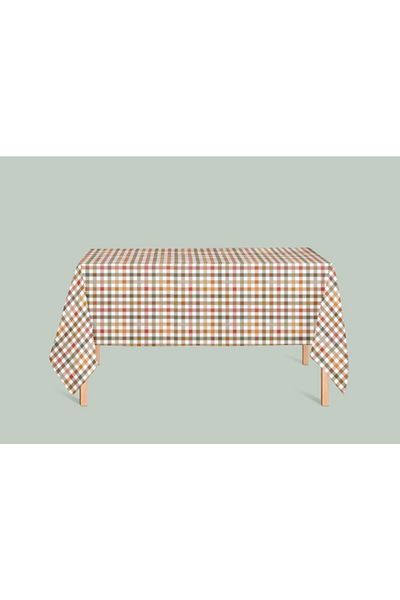 Alacastore Față de masă în carouri, roșu, verde, carouri, design special, rezistentă la pete, 140x220cm