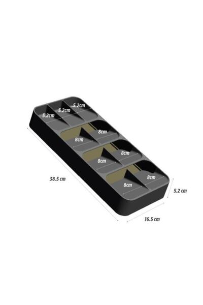 NRC Yer Tasarruflu 9 Bölmeli Füme Kaşıklık 2 Adet