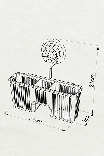 Teknotel DELME VİDA MATKAP YOK! VAKUMLU PLASTİK ÇOK AMAÇLI BANYO FIRÇALIK RAFI BEYAZ DM058